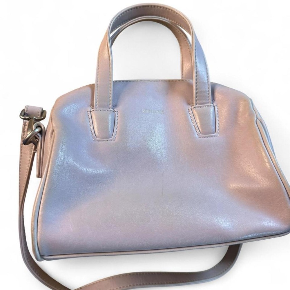 Matt & Nat Light Purple Vegan Leather Crossbody Handbag Top Handle Bag